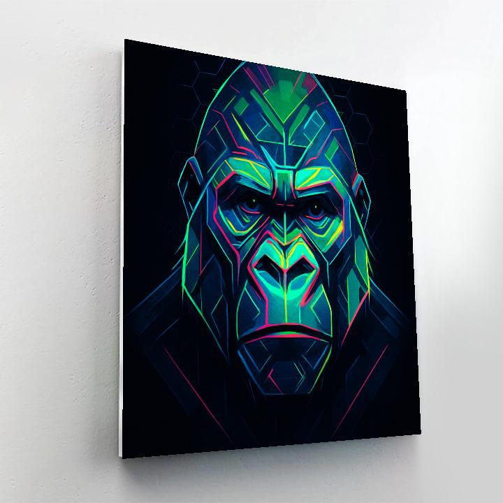 Crowned Circuit Gorilla Number painting