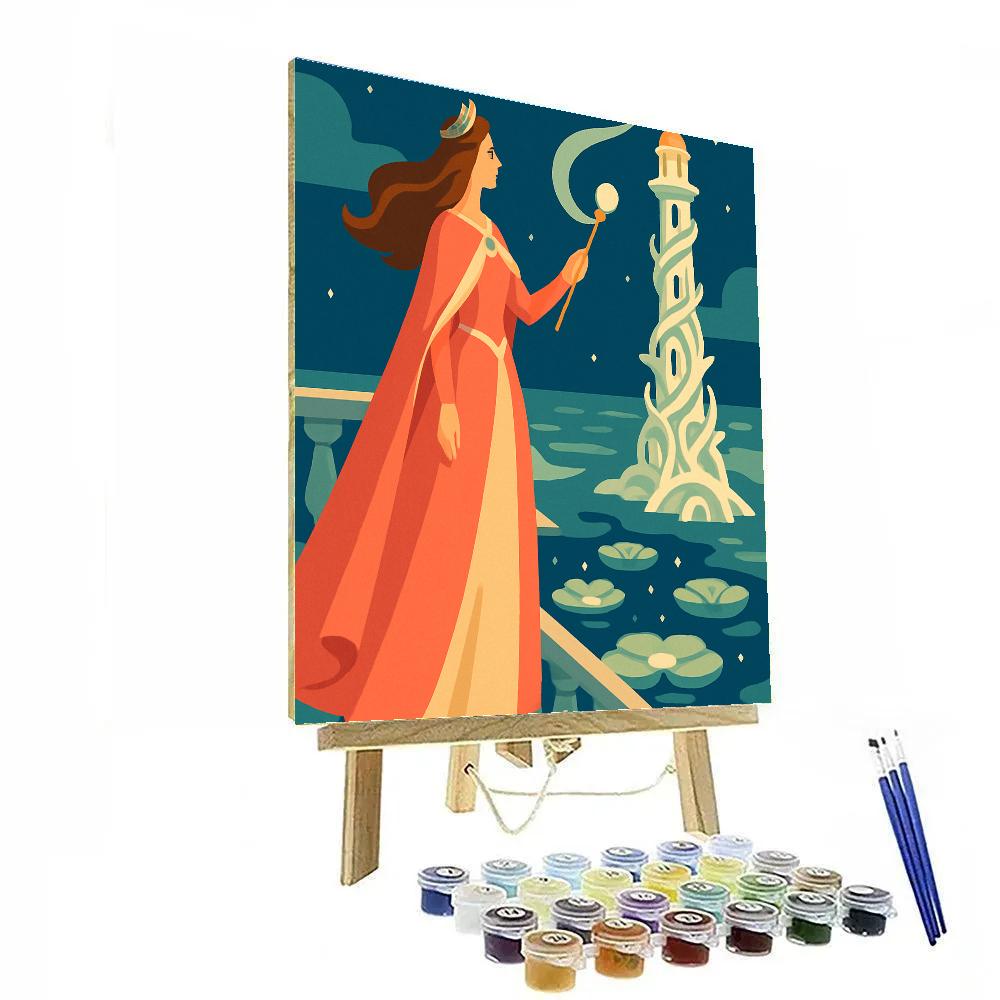 Lighthouse Garden With Princess painting number kit