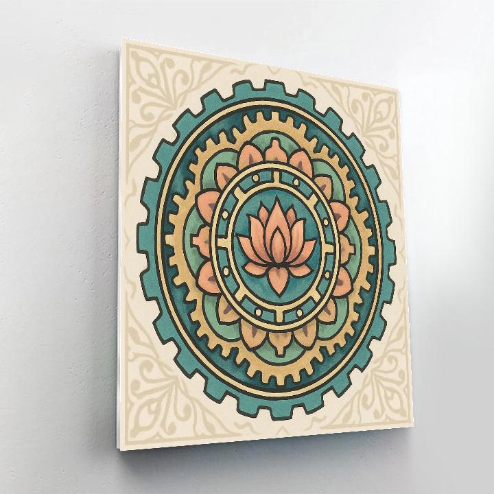 Lotus Clockwork With Mandala Core Number painting