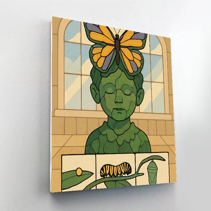 Metamorphosis Garden With Butterfly Crown paint by numbers