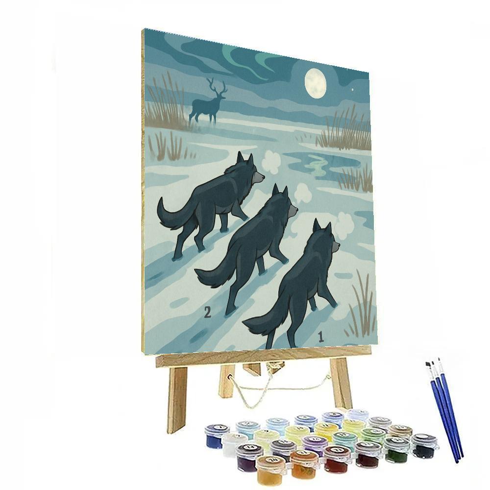 Hunting Geometry With Wolf Chorus Paint by numbers kits