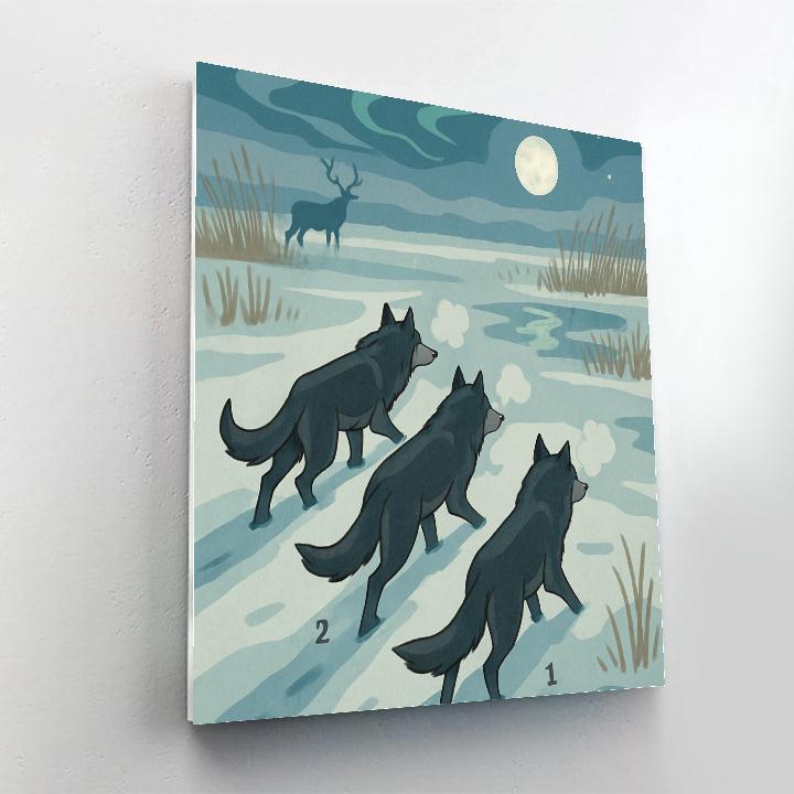 Hunting Geometry With Wolf Chorus Paint by numbers kits