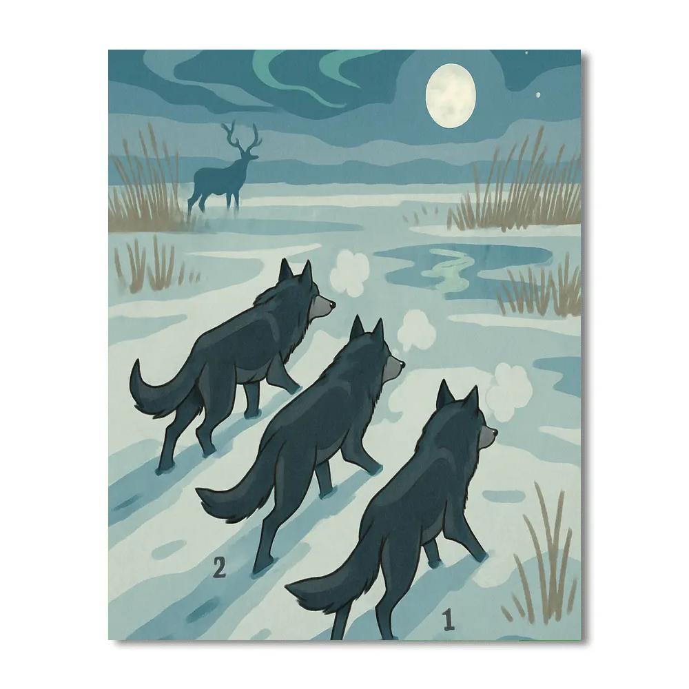 Hunting Geometry With Wolf Chorus Paint by numbers kits