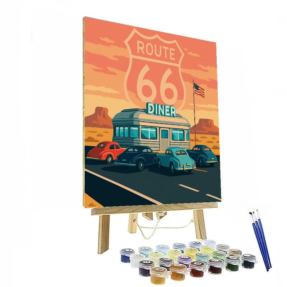 Route 66 USA Mirage Map paint by numbers