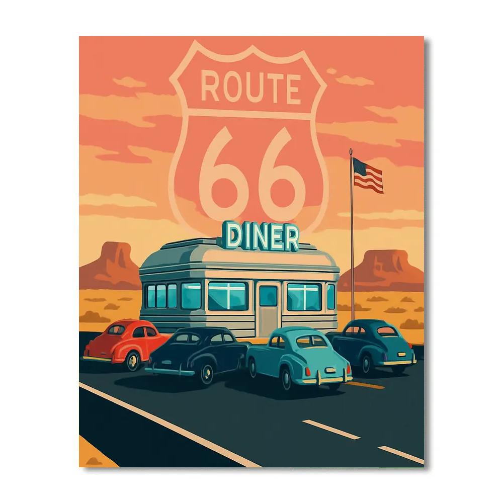 Route 66 USA Mirage Map paint by numbers