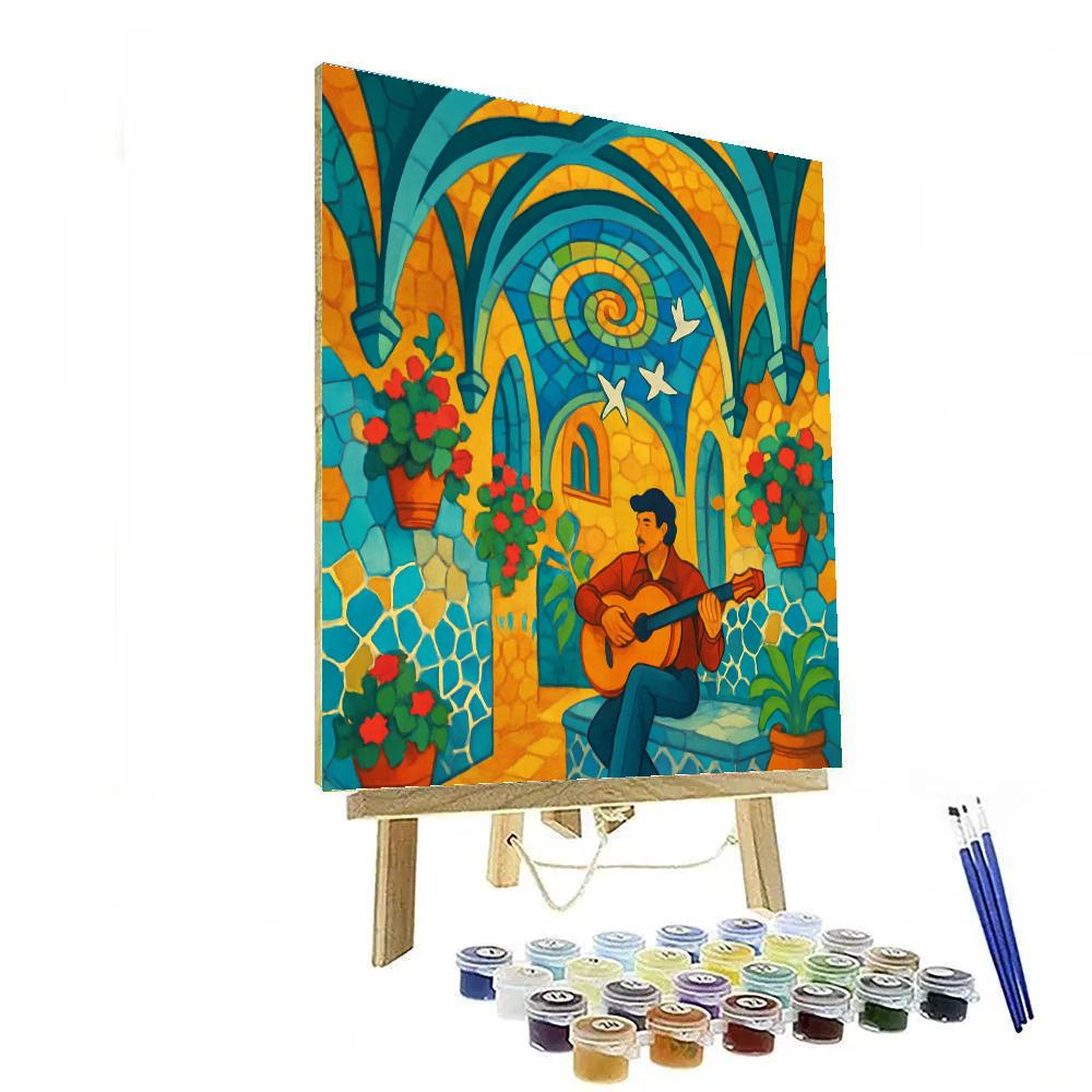 Gaudi Courtyard Mosaic With Spain Skylight DIY paint by numbers