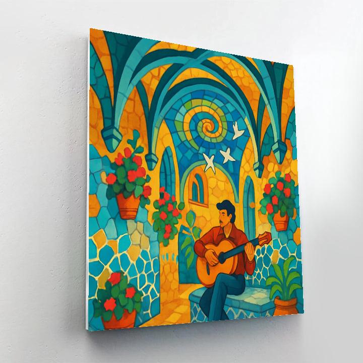 Gaudi Courtyard Mosaic With Spain Skylight DIY paint by numbers