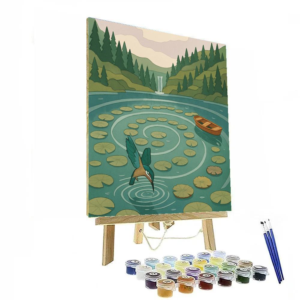 Clockwork Shoreline Lake Scene Painting by numbers kit