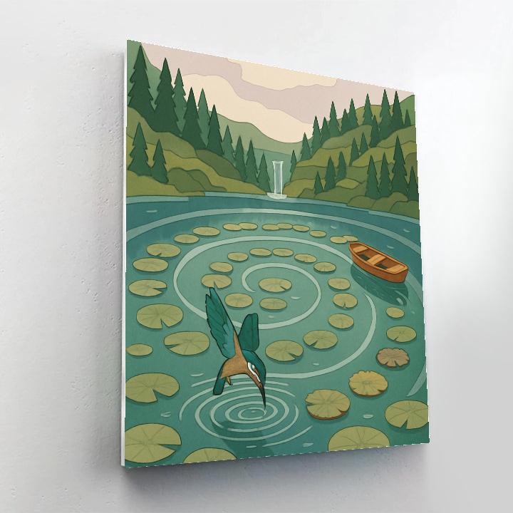 Clockwork Shoreline Lake Scene Painting by numbers kit