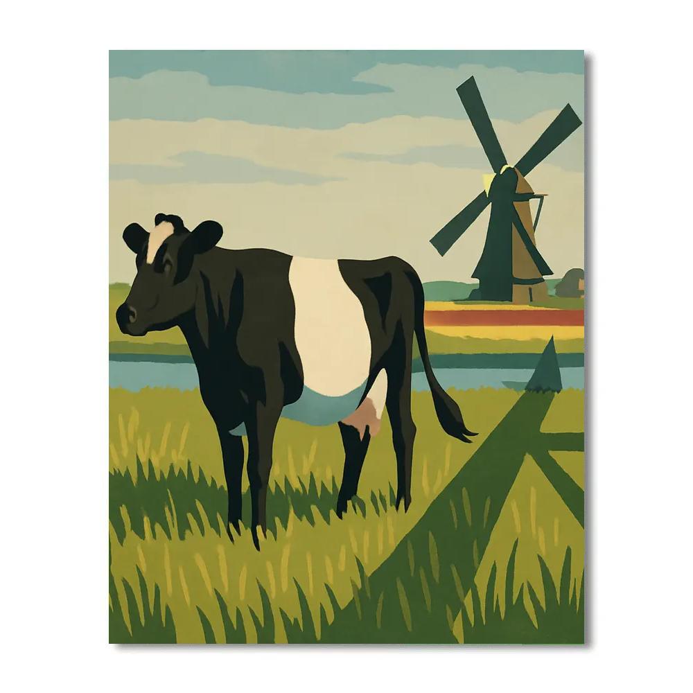 Windmill Shadow Cow Pasture Paint by numbers kits