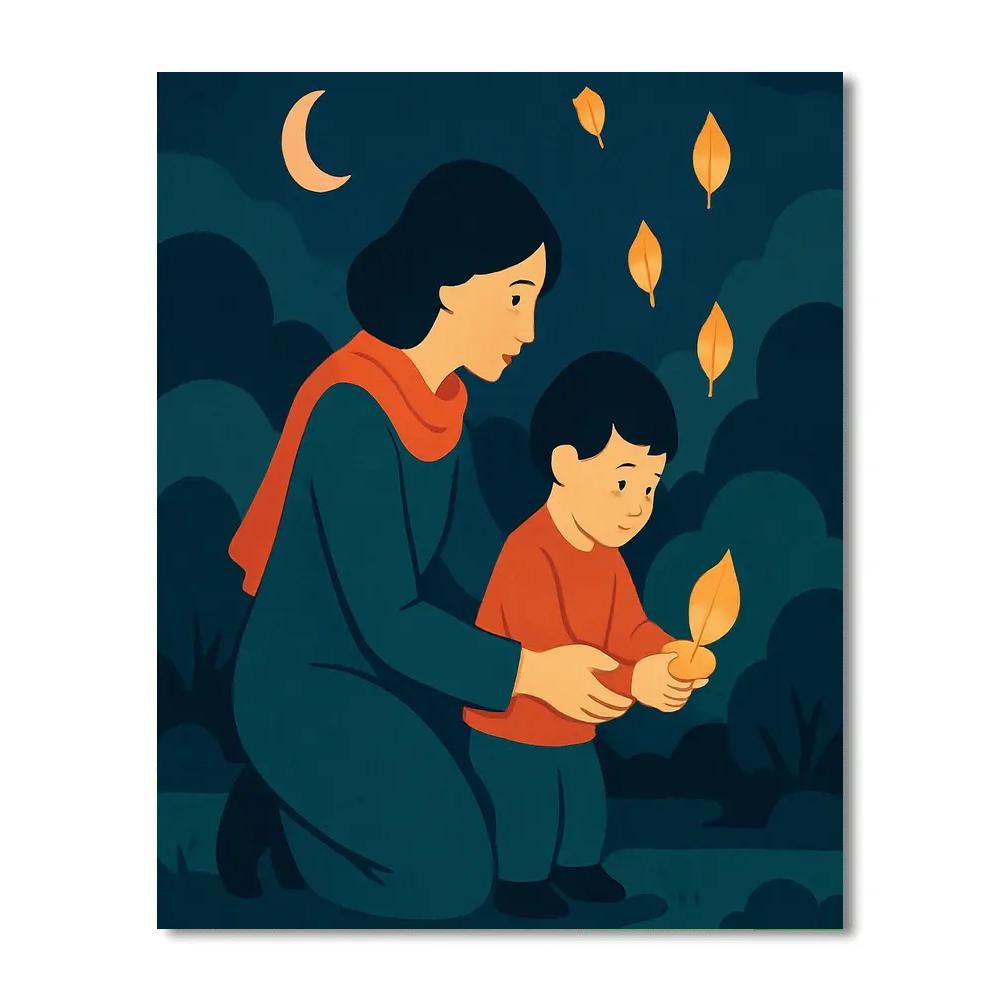 Lantern Garden Mother Numbered painting kits