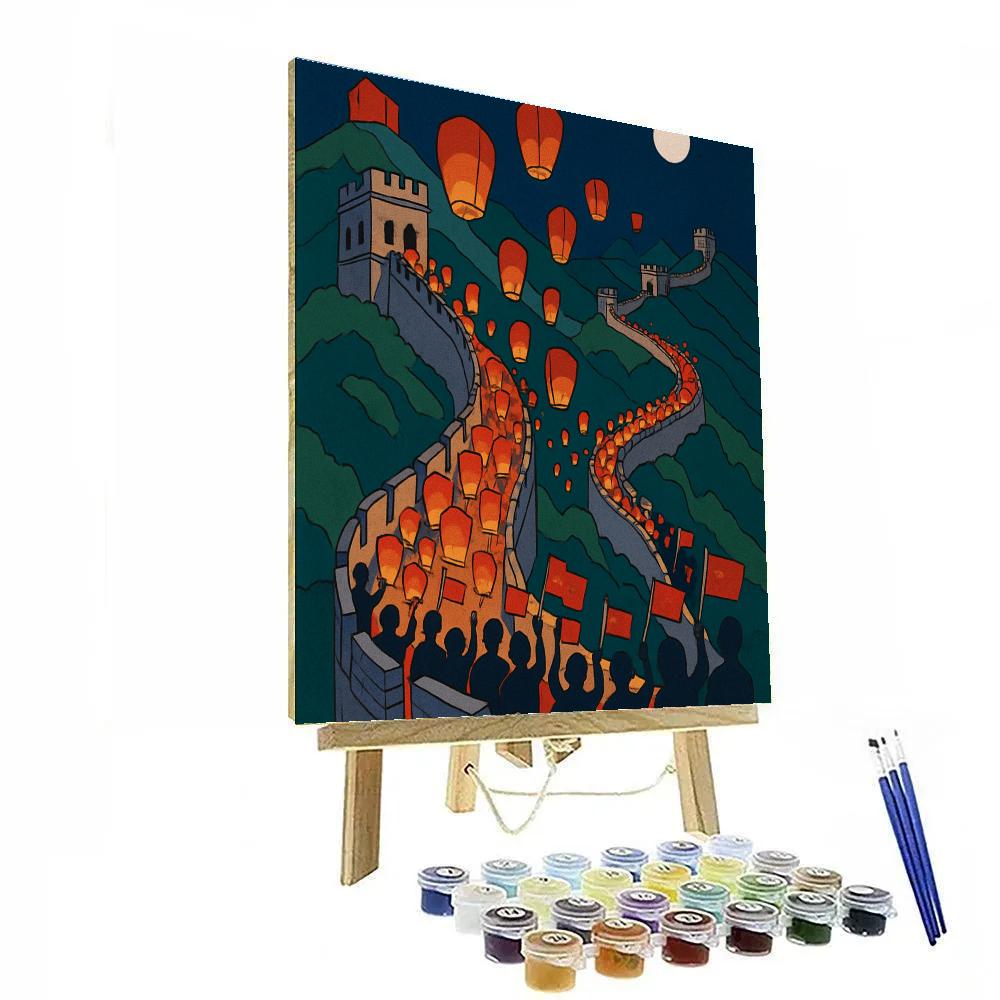 Great Wall Lantern Parade With National Harmony Number painting