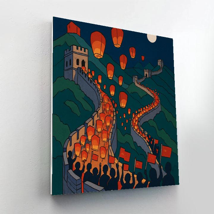 Great Wall Lantern Parade With National Harmony Number painting