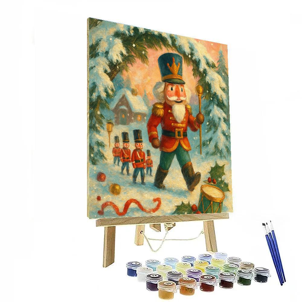 Nutcracker Parade Through The Pine Archway Painting by numbers kit