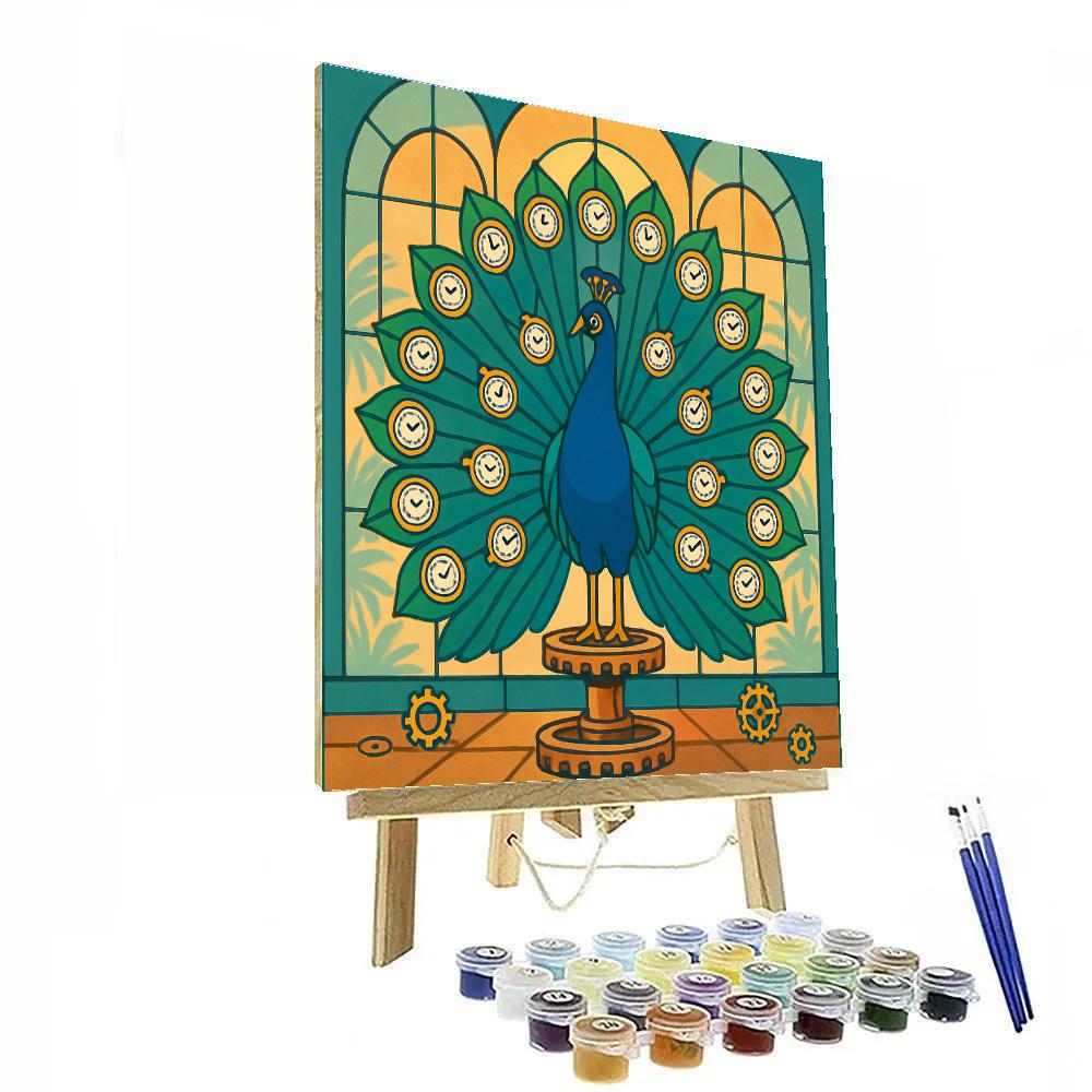 Clockwork Peacock Conservatory paint by numbers