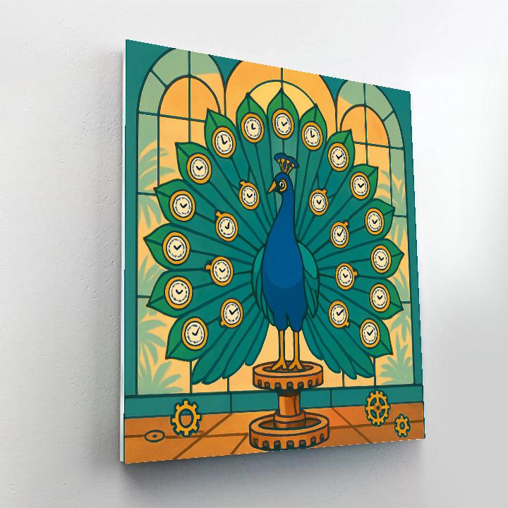 Clockwork Peacock Conservatory paint by numbers