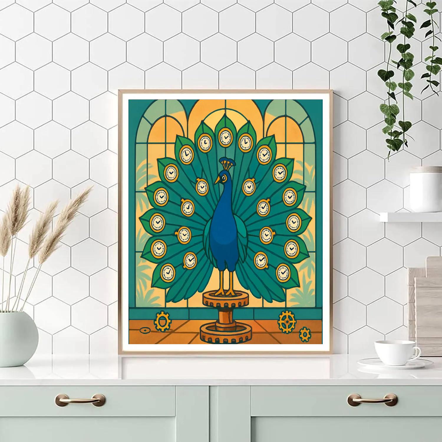 Clockwork Peacock Conservatory paint by numbers