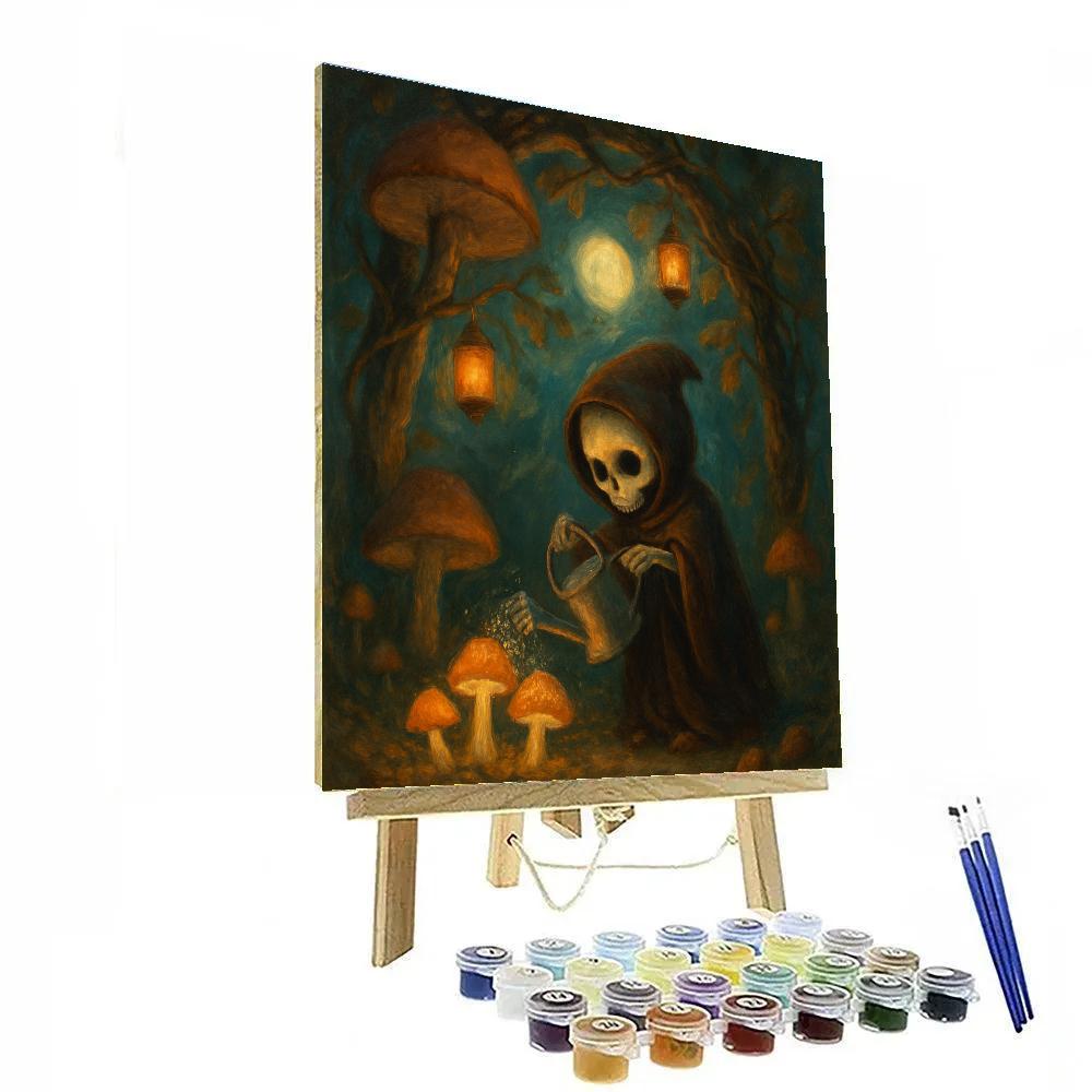 Mushroom Gate In The Autumn Garden Paint by numbers kits