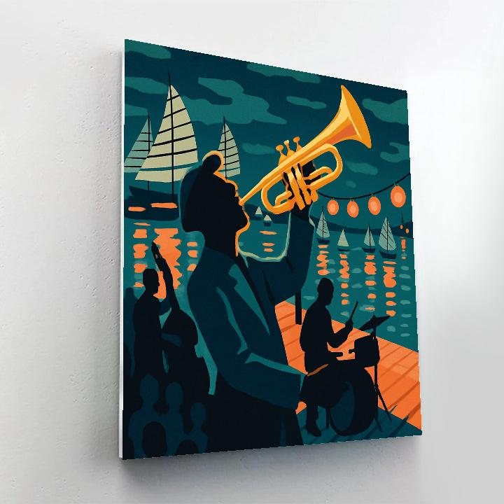 Jazz Neon-Tide Harbor Parade Number painting