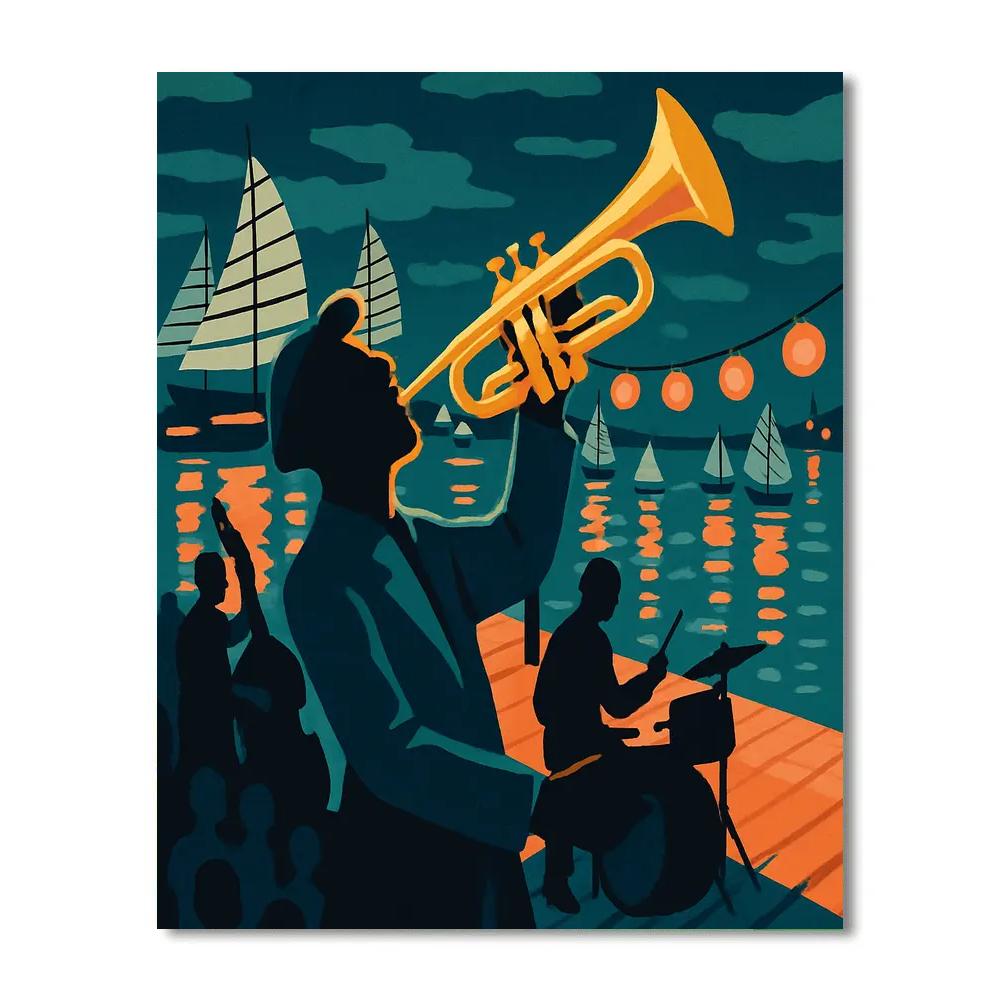 Jazz Neon-Tide Harbor Parade Number painting