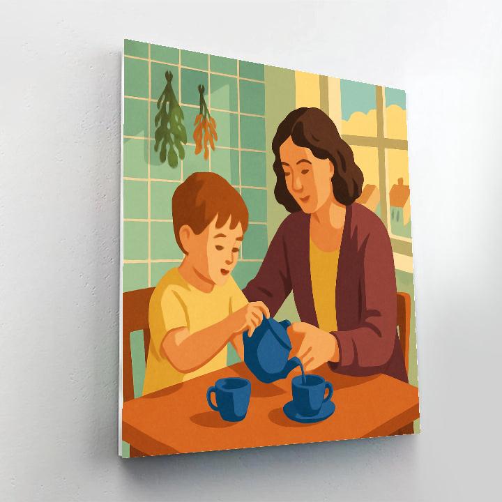 Tea Ceremony With Motherly Hands paint by number