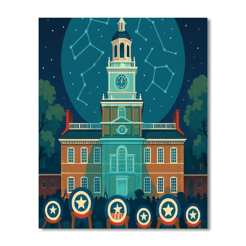 National-Seal Stargazer Rally At Independence Hall Number painting