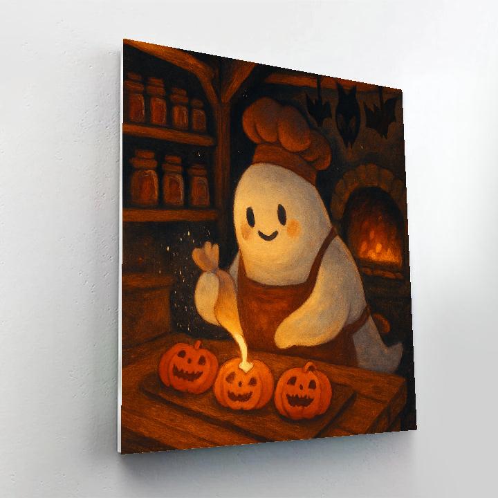 Cozy Haunted Bakery At Midnight Painting by numbers kit