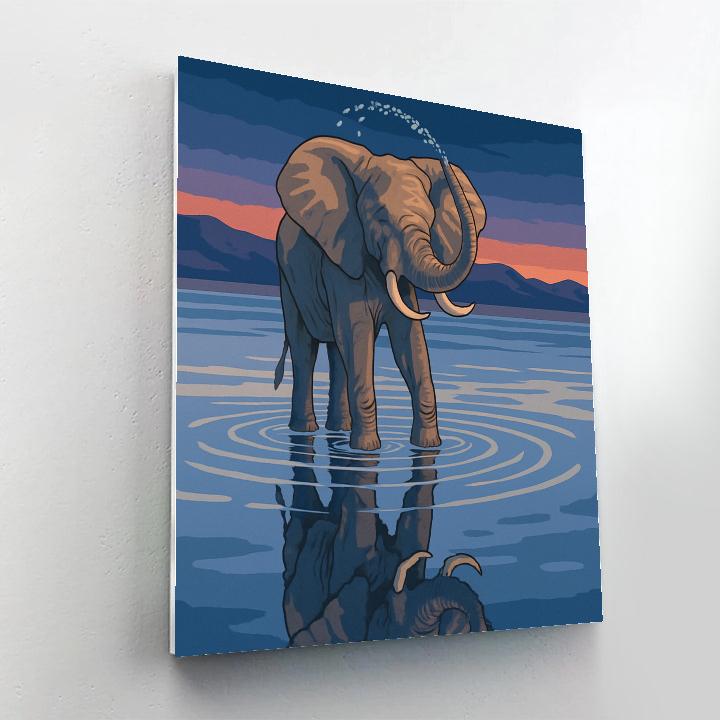 Desert Salt Mirror With Elephant Sentinel paint by color