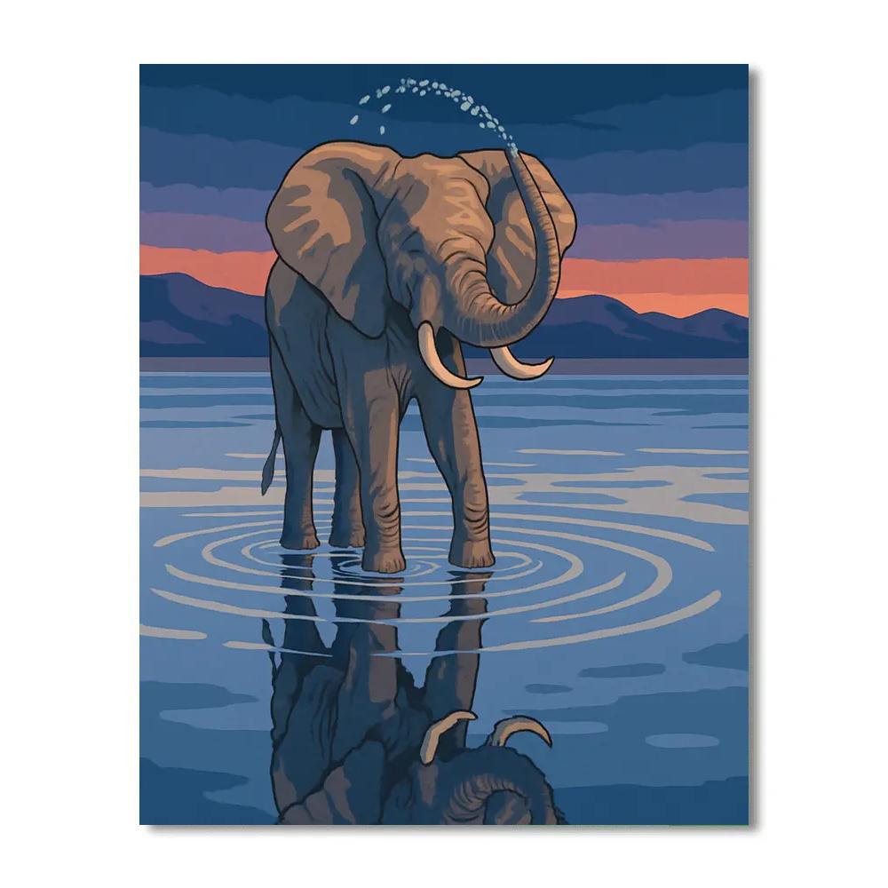 Desert Salt Mirror With Elephant Sentinel paint by color