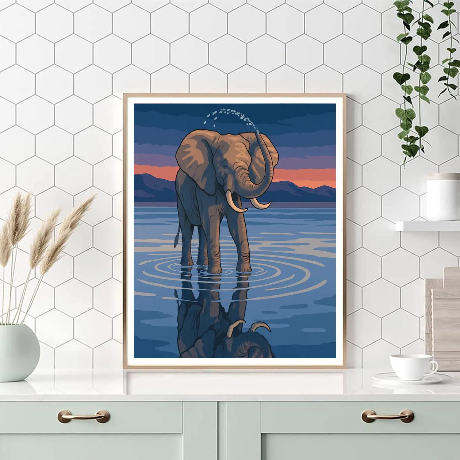 Desert Salt Mirror With Elephant Sentinel paint by color