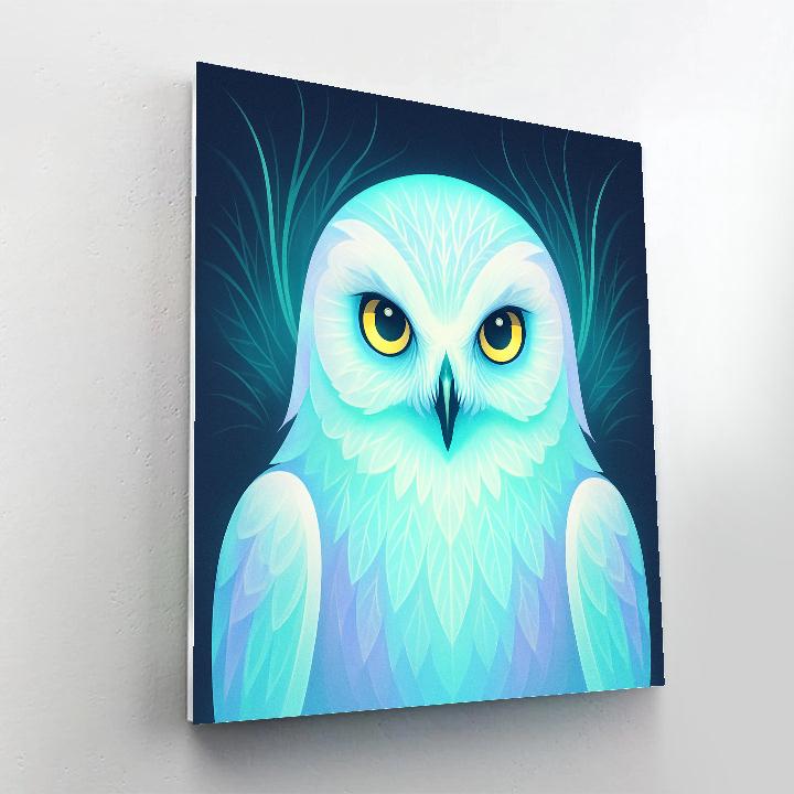 Aurora Bloom Snowy Owl paint by color