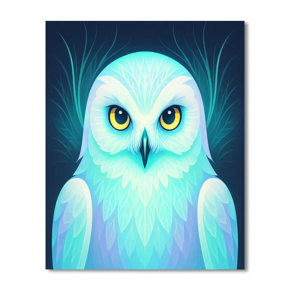 Aurora Bloom Snowy Owl paint by color