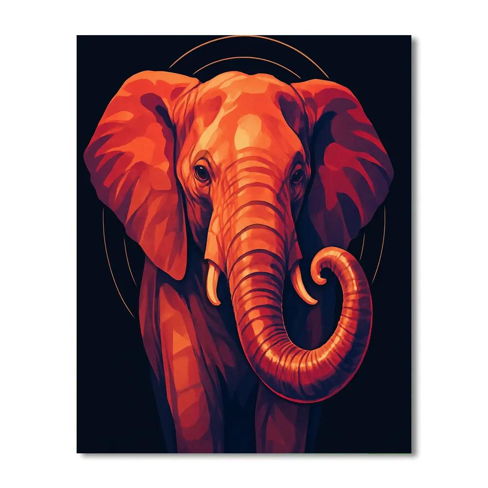 Rose Gold Mirage Elephant Number painting