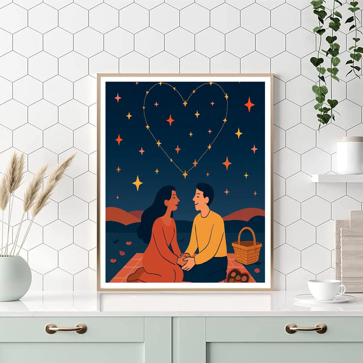 Stargazer Picnic Valentines Day Constellations DIY paint by numbers