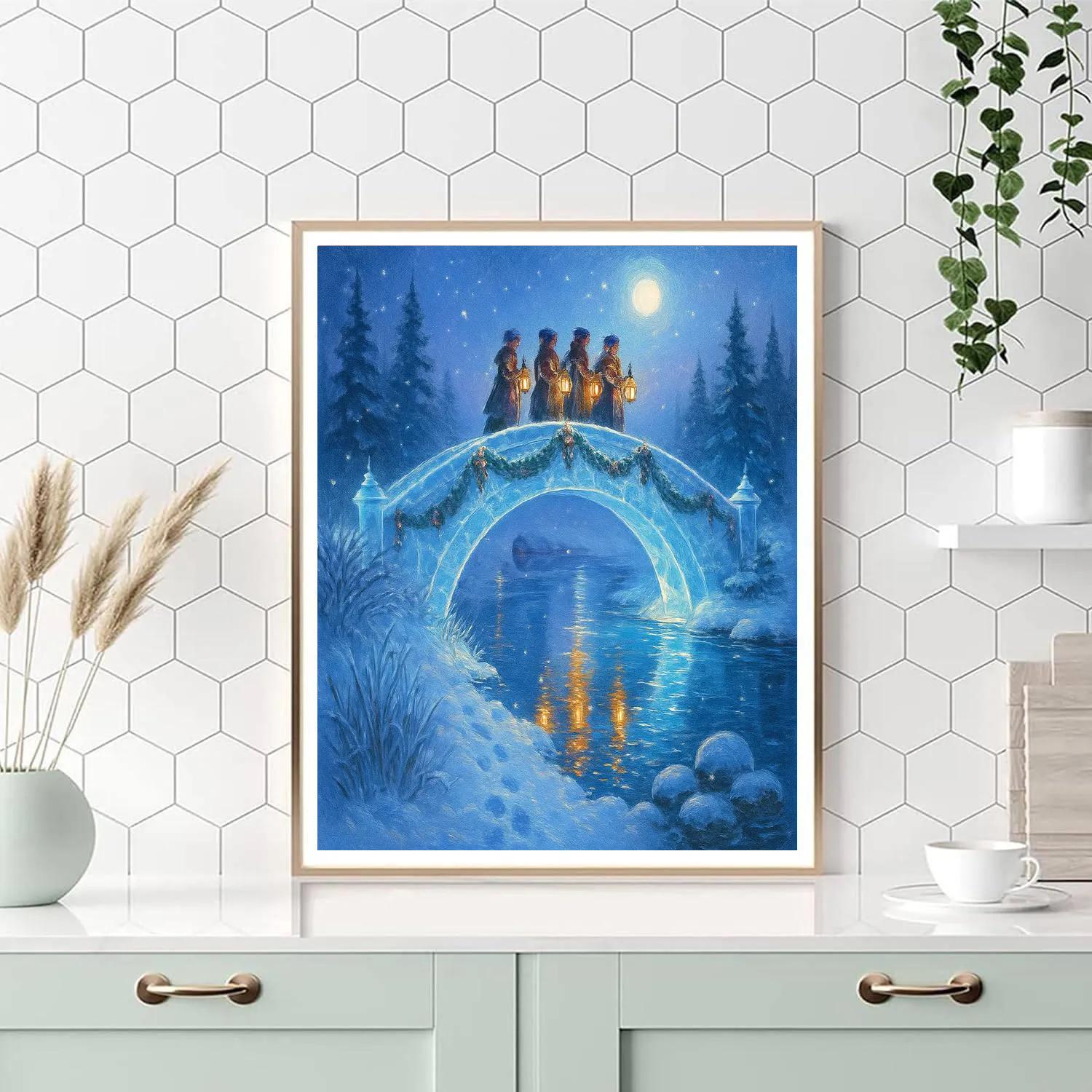Ice Palace Bridge Over The Caroling River Numbered painting kits