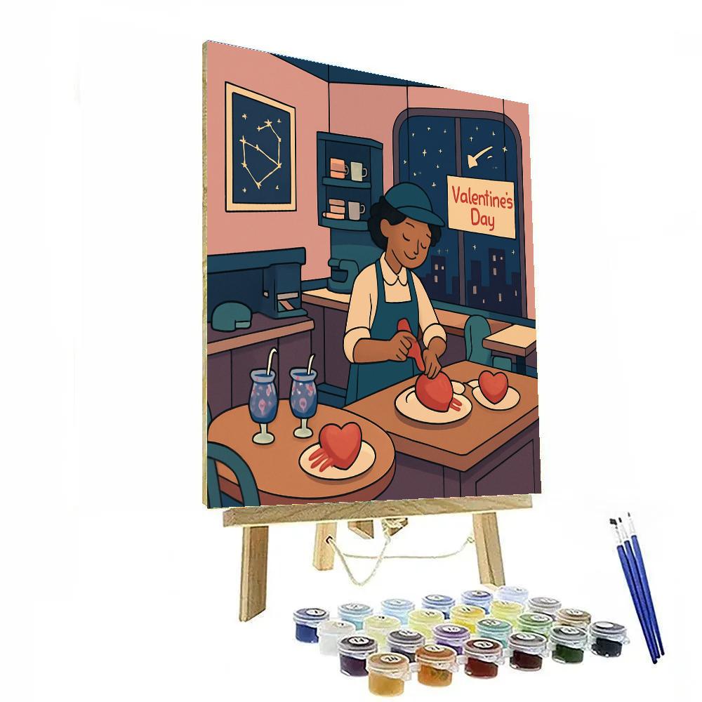 Candy Comet Valentines Day Cafe Paint by numbers kits