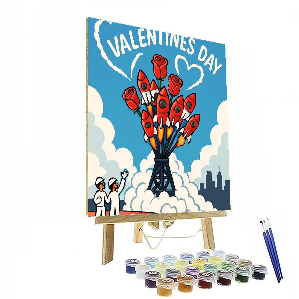 Rocket Bouquet Valentines Day Launchpad DIY paint by numbers