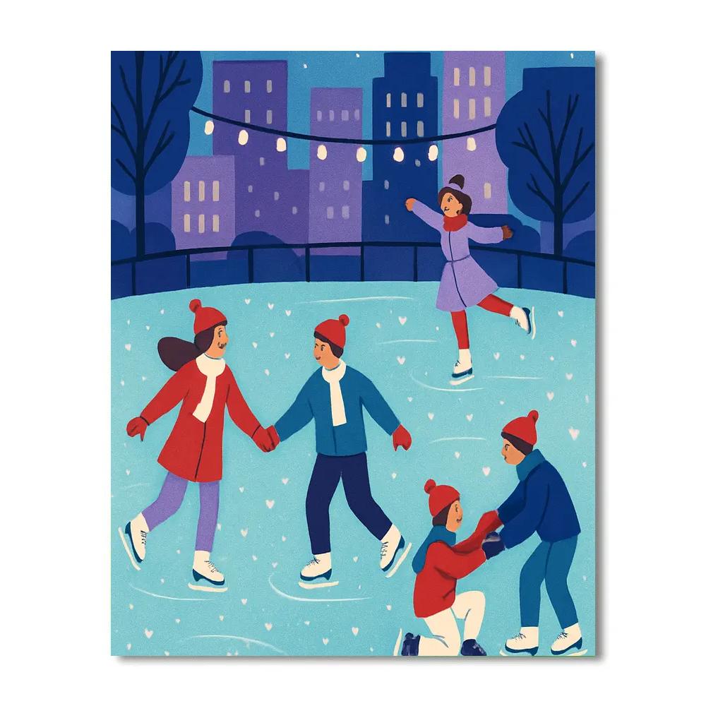 Valentines Day Stardust Ice Rink Numbered painting kits