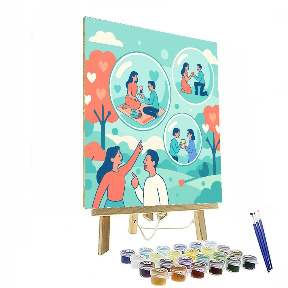 Bubble Planet Valentines Day Park Paint by numbers art