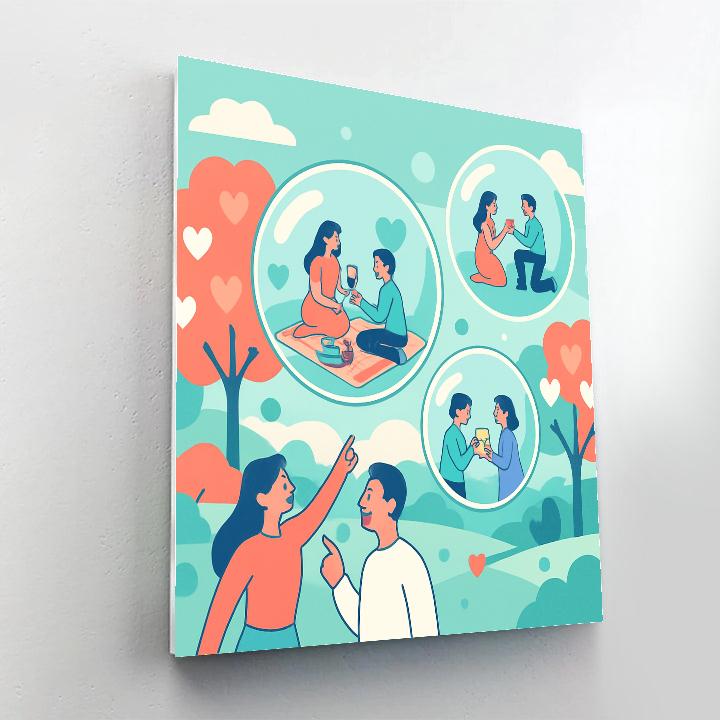 Bubble Planet Valentines Day Park Paint by numbers art