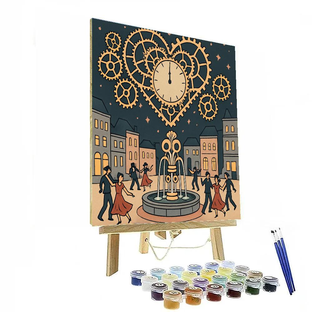 Clockwork Sky Valentines Day Plaza Paint by numbers kits