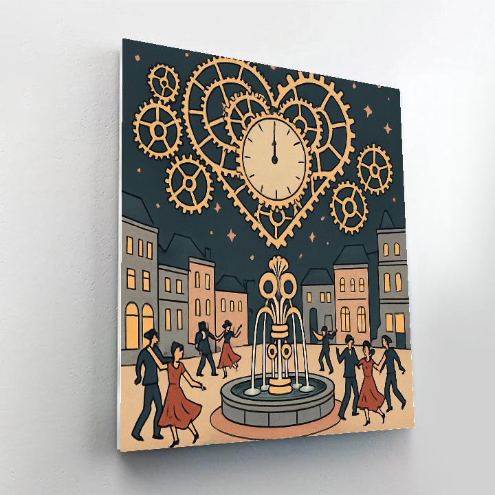 Clockwork Sky Valentines Day Plaza Paint by numbers kits