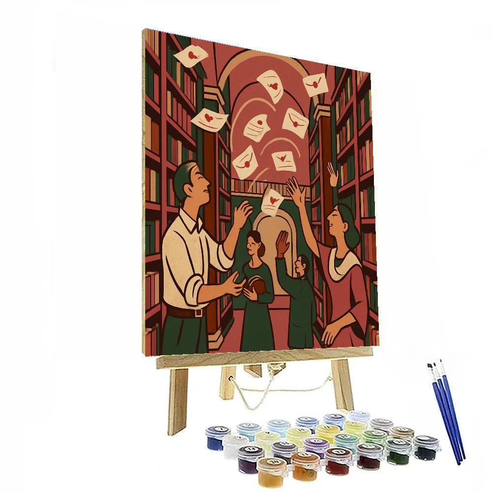 Library Of Floating Valentines Day Letters paint by numbers