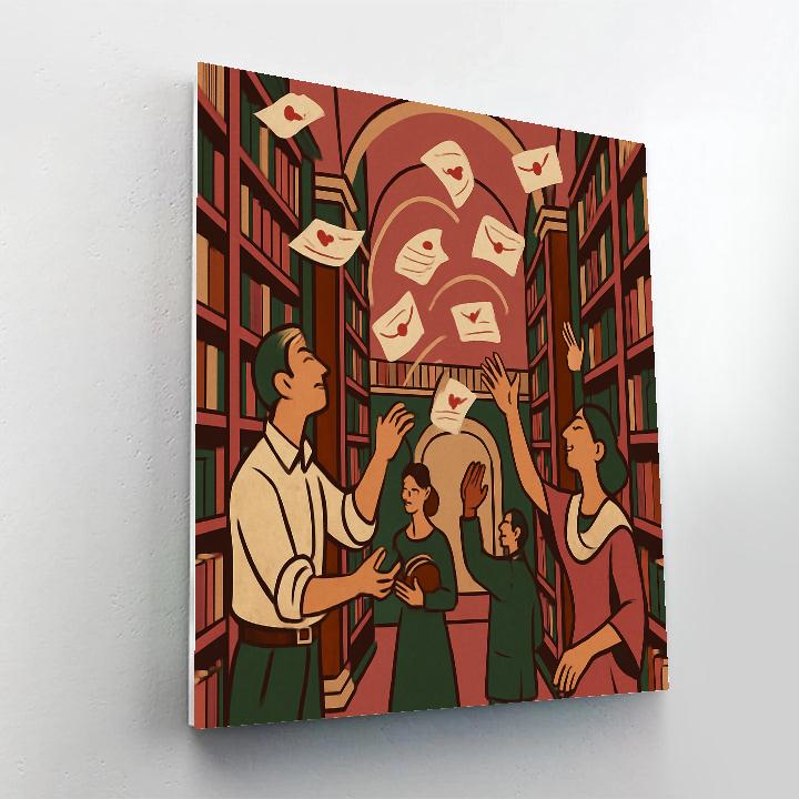 Library Of Floating Valentines Day Letters paint by numbers