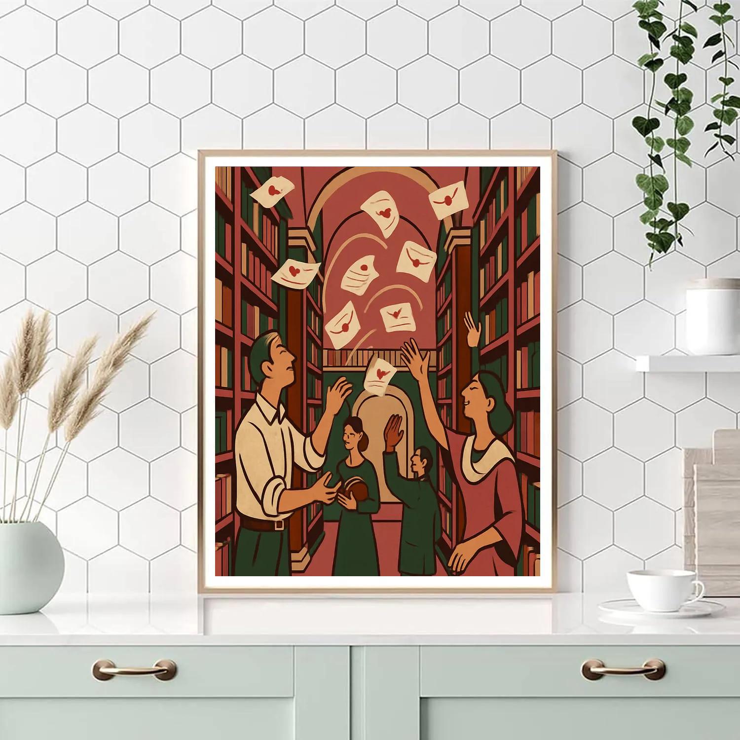 Library Of Floating Valentines Day Letters paint by numbers