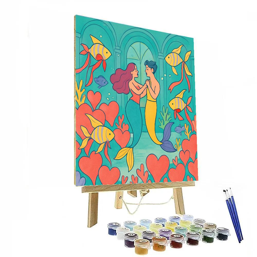 Underwater Valentines Day Coral Ballroom Numbered painting kits