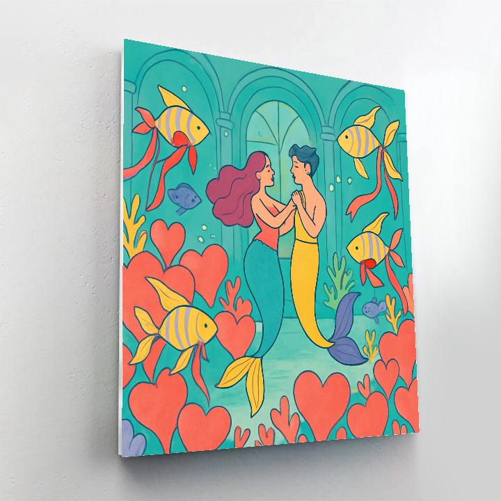 Underwater Valentines Day Coral Ballroom Numbered painting kits