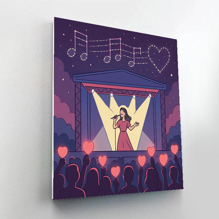 Valentines Day Music Constellation Stage Paint by numbers art