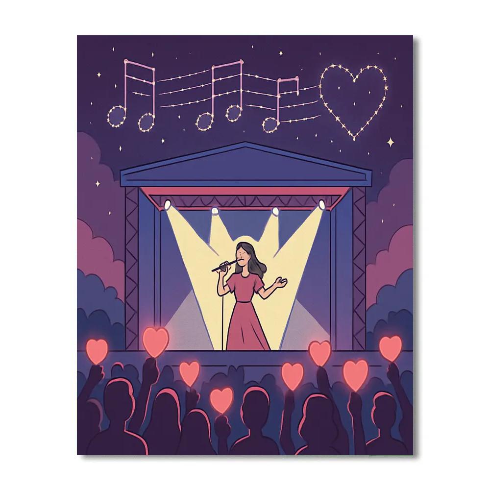 Valentines Day Music Constellation Stage Paint by numbers art