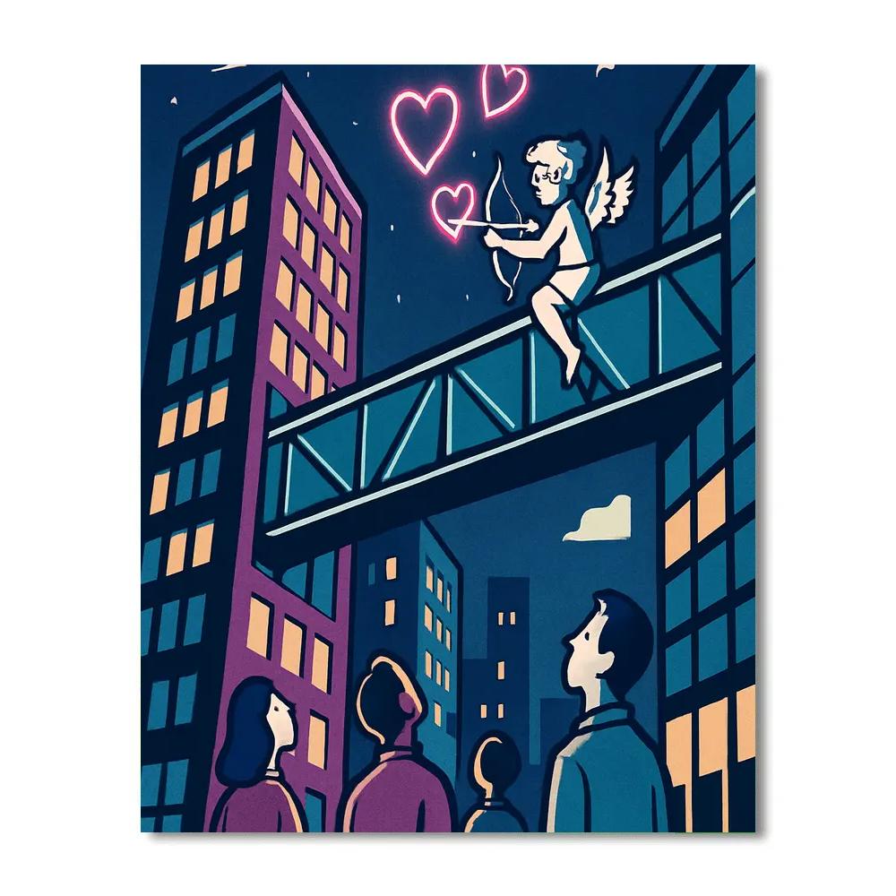 Skybridge Cupid Valentines Day Crossing paint by number